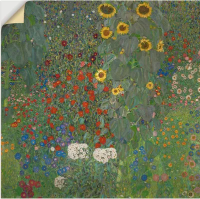 Produktbild von ARTland Wandbild, selbstklebend Garten mit Sonnenblumen Größe: 30x30 cm