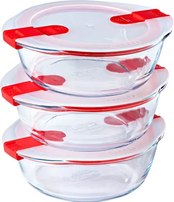 Immagine prodotto di Ciotola Cook & Go rotonda con coperchio 1,1 litri Set di 3 pezzi