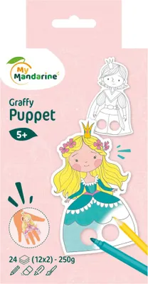 Produktbild von Avenue Mandarine 5x Graffy Puppet, Prinz und Prinzessin - Blau GY008O
