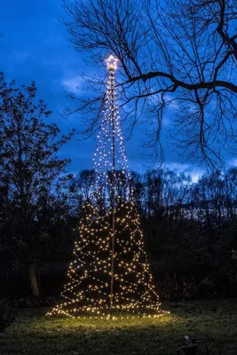 Productafbeelding van Boom met ster 836led flash classic warm ip44 trafo met timer d160h500 cm Anna's Collection