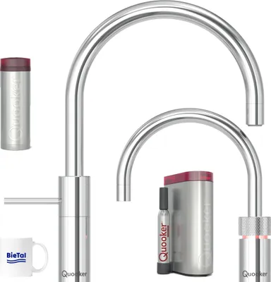 Produktbild von Quooker Wasserhahn Nordic Round Twintaps verchromt glänzend & PRO3 & CUBE