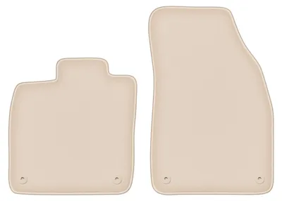 Produktbild von DURBAN Beige Velours-Fußmatten vorne für Skoda Enyaq iV SUV (2020-)