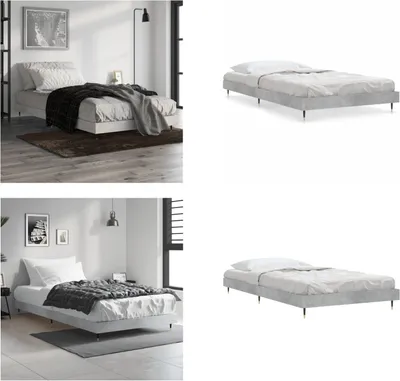Obrázek produktu pro vidaXL Postelový rám postel šedá 100x200 cm materiál na bázi dřeva - Rám postele - Rámy postelí - Rám postele - Postel