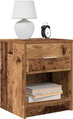Obrázok produktu pre vidaXL Nočné stolíky 2 ks so zásuvkou vzhľad starého dreva 40x34x50 cm