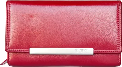 Obrázek produktu pro Velká dámská peněženka HMT z měkké kůže v červené barvě s ochranou dat (RFID)