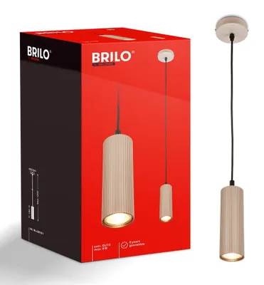 Obrázok produktu pre Zavesené LED svietidlo Briloner, béžová farba, pätica GU10, výškovo nastaviteľné, vhodné do jedálne