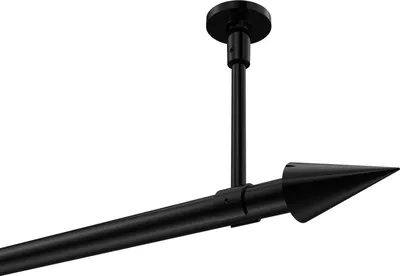 Produktbild von Interdeco Gardinenstange / Vorhangstange Schwarz, Typ Sonette Savio (Kegel) ohne Ringe, Deckenmontage, 20 mm Ø 1-läufig, 400 cm