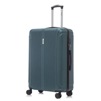 Produktbild von Koffer Trolley Reisekoffer Suitcase, Rollkoffer Handgepäck ,mit 4 Rollen 360°, Hartschalenreisekoffer, Zahlenschloss, Weicher Gummigriff M, Dunkelgrün