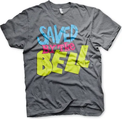 Produktbild von Saved By The Bell Distressed Logo T-Shirt - X-Large - Dark-Heather