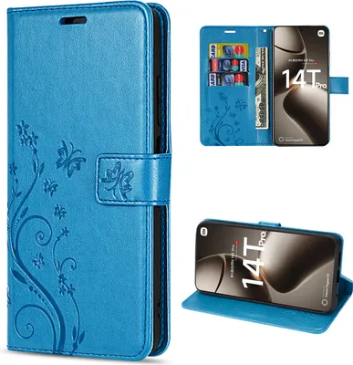 Produktbild von Hülle Xiaomi 14T Pro, Handy Tasche Hülle Wallet Case Flip Cover Klapphülle Blau