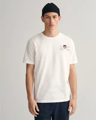 Image de Gant Reg Archive Shield Emb T-shirt manches courtes Blanc M Homme Blanc M