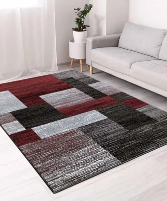 Produktbild von Teppich, DESIGN, 160x230 cm, GRAU-ROT | GalleriaFarah1970