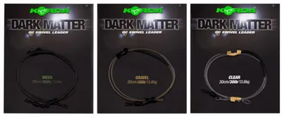 Produktbild von Korda Dark Matter Leader QC Swivel 30lb 30cm - Karpfenvorfach, Farbe:Gravel