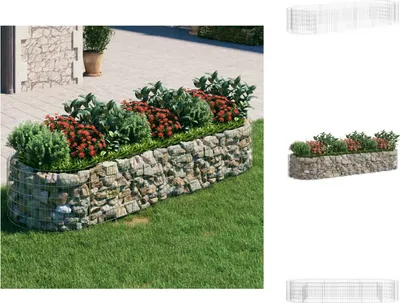 Image de vidaXL Gabion haut-plateau Fer galvanisé 300x100x50 cm - Pots de fleurs & Jardinières