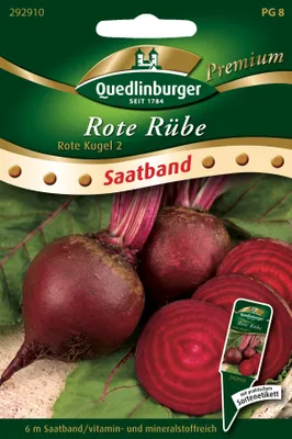 Produktbild von Quedlinburger Saatgut - Rote Bete Rote Kugel 2 Saatband - Samen - 292910