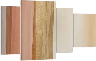 Produktbild von Bild auf Leinwand - Leinwandbild - 4 Teile - Gold Abstraktion Linien - 120x70cm - Wand Bild - Wanddeko - Wandbilder - Leinwanddruck - Bilder - Wanddekoration - Leinwand bilder - DL120x70-4739