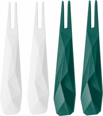 Immagine prodotto di Koziol Kant Party-Piekser, 4er Set, Partypiekser, Partysticks, Party Piekser, Kunststoff, Emerald Green mit Weiß, 12 cm, 3133376