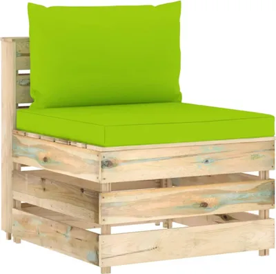 Produktbild von Möbel Modulares Mittelsofa mit Kissen Grün Imprägniertes Holz DE82747