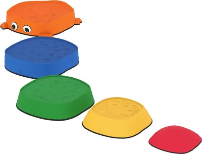 Produktbild von Trittsteine-Set, stapelbar, Froschform, bunt, Kunststoff
