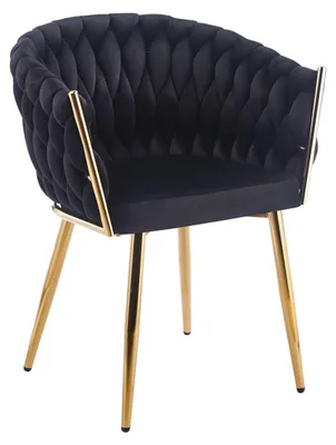 Obrázek produktu pro Designová čalouněná židle ZYPHIRA - černá / zlatá