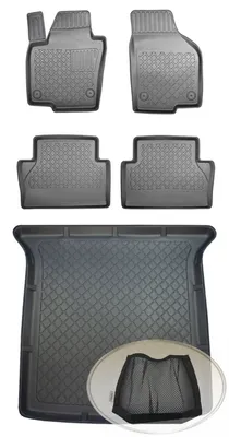 Produktbild von SET Kofferraumwanne Gummifußmatten für Seat Alhambra 2 Van Kombi 5-türer 2010- 5Sitze 5Sitze