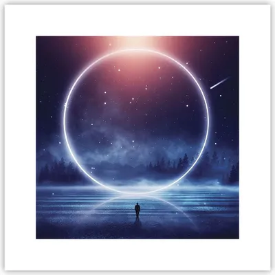 Produktbild von Poster - Poster ohne Rahmen - Fantasie Ring Kosmos - 30x30 cm - Wand Bild - Wanddeko - Wandbilder - Kunstposter - Wandposter - Bilder - Kunstdruck - Wanddekoration - Wandbild - P2XAC30x30-4664