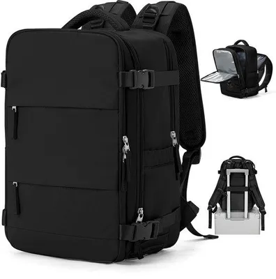 Produktbild von Wasserdichter Damen-Tagesrucksack mit Laptopfach und Schuhfach, 14 Zoll, Schwarz