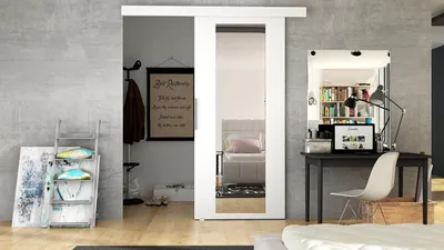 Obrázek produktu pro Posuvné dveře se zrcadlem MIRAN 4 - 70 cm, bílé