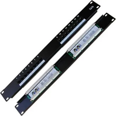 Obrázek produktu pro DATACOM Patch panel 19" UTP 16 port CAT5E LSA 1U BK (2x8p)