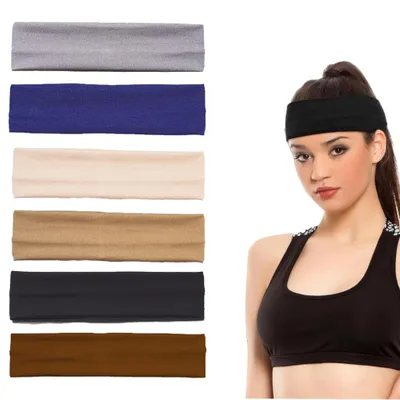 Produktbild von Duoleimi 6 Stück Haarband Damen, Elastisches Sport Stirnband Damen rutschfeste f