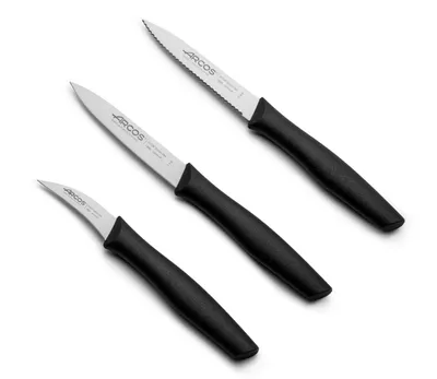 Produktbild von Schälmesser-Set glatt gebogen gezahnt NOVA - 3-tlg.