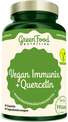 Produktbild von GreenFood Nutrition Vegan Immunix + Quercetin 60 Kapseln