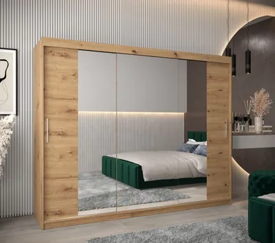 Obrázok produktu pre Skriňa s posuvnými dverami v šírke 250 cm TIMEA 2 - dub artisan