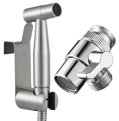 Produktbild von Tecmolog WS024F7 Duschset für Waschbecken, Edelstahl, Handbrause, Bidet-Armature
