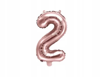Zdjęcie produktu dla Balon foliowy Cyfra ''2'', 35cm, różowe złoto