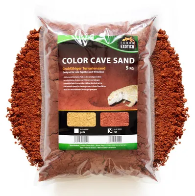 Produktbild von Color Cave Sand Rot 5 kg – Grabfähiger Höhlensand für Reptilien, Wirbellose & Kleinsäuger
