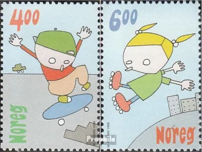 Produktbild von Briefmarken Norwegen 1999 Mi 1329-1330 (kompl.Ausg.) postfrisch Kinderspiele