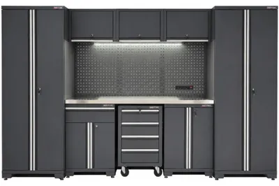 Produktbild von RETTER Werkstatteinrichtung mit Edelstahl-Arbeitsplatte - 3300 x 480 x 1905 SET 16-tlg. - Schranksystem RTX-8000