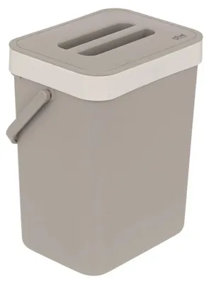 Produktbild von Gft-Abfalleimer fur Arbeitsplatte - oder auf Kuchenschrank - 5L - beige - abschliesbar - 24 x 19 x 1