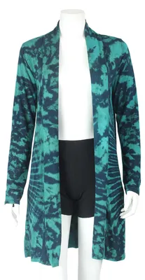 Produktbild von Yoga Jacke - Jersey Cardigan - Batik - Sun - schwarz - grün-blau
