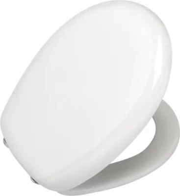 Produktbild von Wenko 216003100 WC-Sitz Malaga - rostfreie Edelstahlbefestigung, antibakteriell, Duroplast, weiß