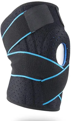 Produktbild von Kniestütze, Kniestütze für Patella und Ligamente, verstellbare elastische Kniestütze mit atmender Seitenstabilisator.