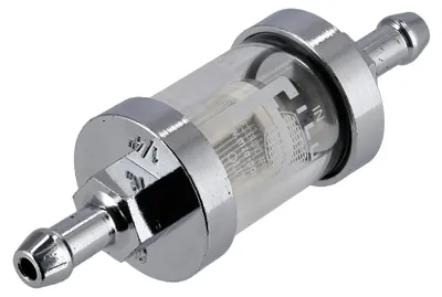 Obrázek produktu pro Pevný filtr trubek Ø6mm pro palivovou hadici, chrom - Simson S50, S51, SR50, KR51 Schwalbe, SR4 a další.