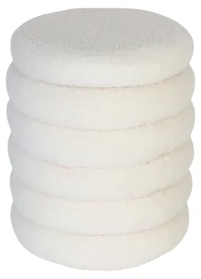Hocker mit Stauraum, Teddy-Stoff, HxD: 44x37 cm, Weiß