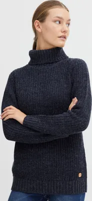Produktbild von OXMO OXNanna Strickpullover Damen Grobstrickpullover Pullover mit Rollkragen Regular Fit