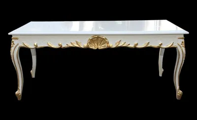Zdjęcie produktu dla Casa Padrino Barokowy stolik kawowy biały/złoty 120 x 60 cm Mod2 - Antyczny wygląd