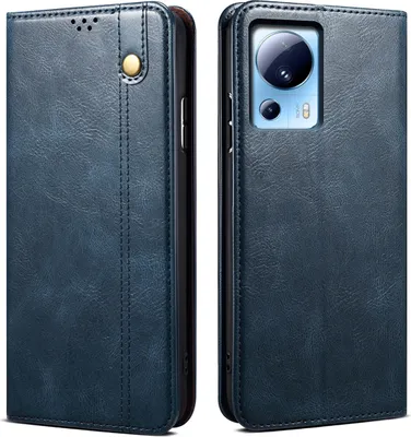 Produktbild von Xiaomi 13 Lite Hülle, Leder Flip Brieftasche Schutzhülle mit Standfunktion für Xiaomi 13 Lite Blau