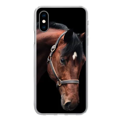 Produktbild von MuchoWow® Handyhülle Schutzhülle Hülle für iPhone X Pferd - Halfter - Braun Silikon Softcase Handy Hülle - Handyhülle