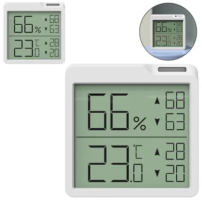 Produktbild von 2 Stück Hygrometer Raumthermometer, Digitaler Luftfeuchtigkeitsmesser, Präziser Feuchtigkeitsmesser für Schlafzimmer, Kinderzimmer, Wohnzimmer