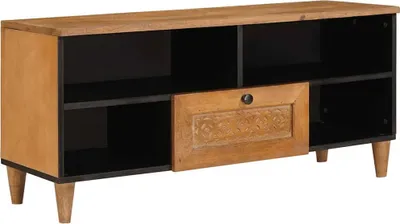 Produktbild von "Schlussverkauf" TV-Einheiten moderne - Holz Fernsehschrank - mit Regal Hellbraun 105x33x46 cm Holzwerkstoff  C13806